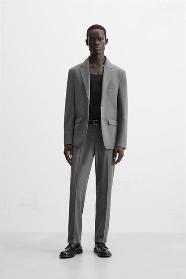 PANTALÓN ESTRUCTURA PATA DE GALLO - Gris de Zara - Imagen 0