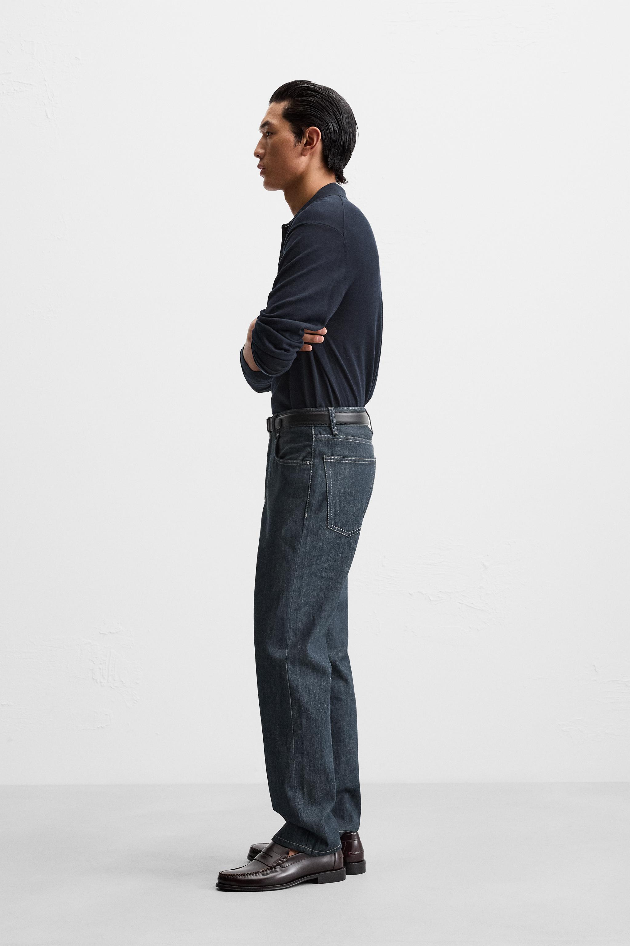 最安値級価格 ストレートアンクルフィットジーンズ - インディゴブルー | ZARA パンツ