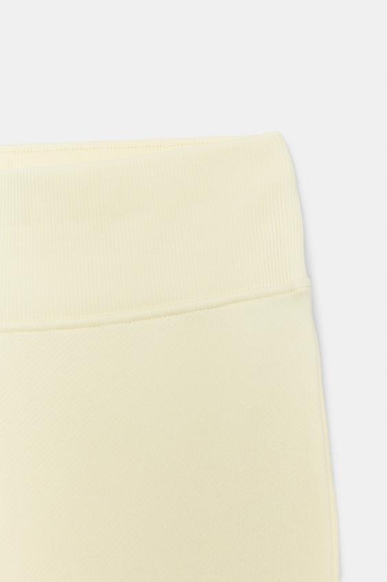 PANTALON EN MOLLETON FLARE - Jaune de Zara - Image 4