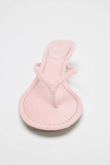SANDALES KITTEN HEEL EFFET SOFT - Rose de Zara - Image 3