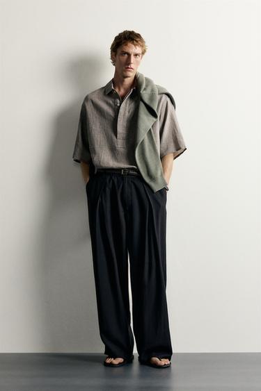 POLO ΠΟΥΚΑΜΙΣΟ RELAXED FIT ΛΙΝΟ - ΒΑΜΒΑΚΙ - Γκρι σταχτί του Zara - Εικόνα 0