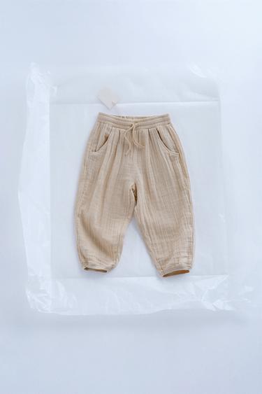 Zara ZARA TIMELESS - TEXTURED JOGGER PANTS - Light beige - Image 0