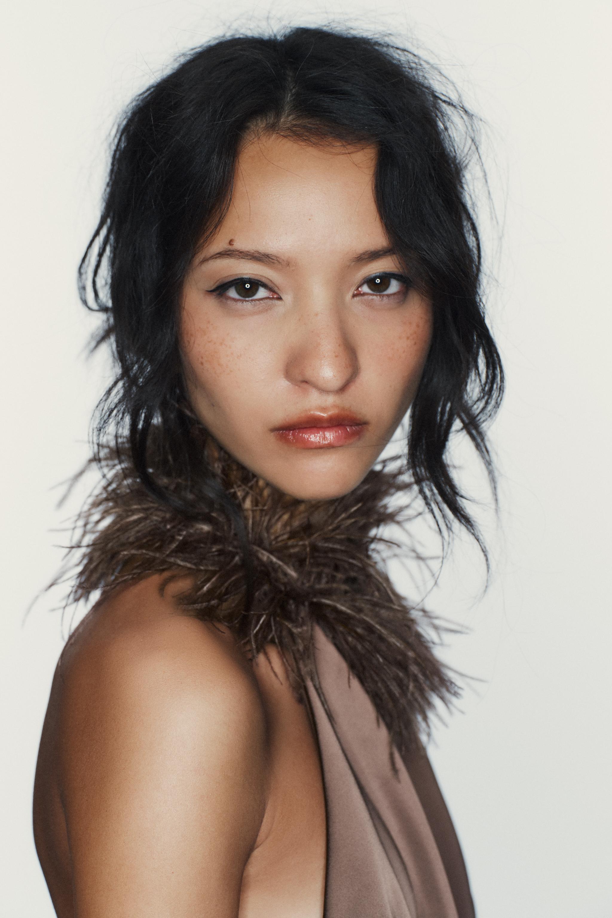 FEATHER HALTER DRESS