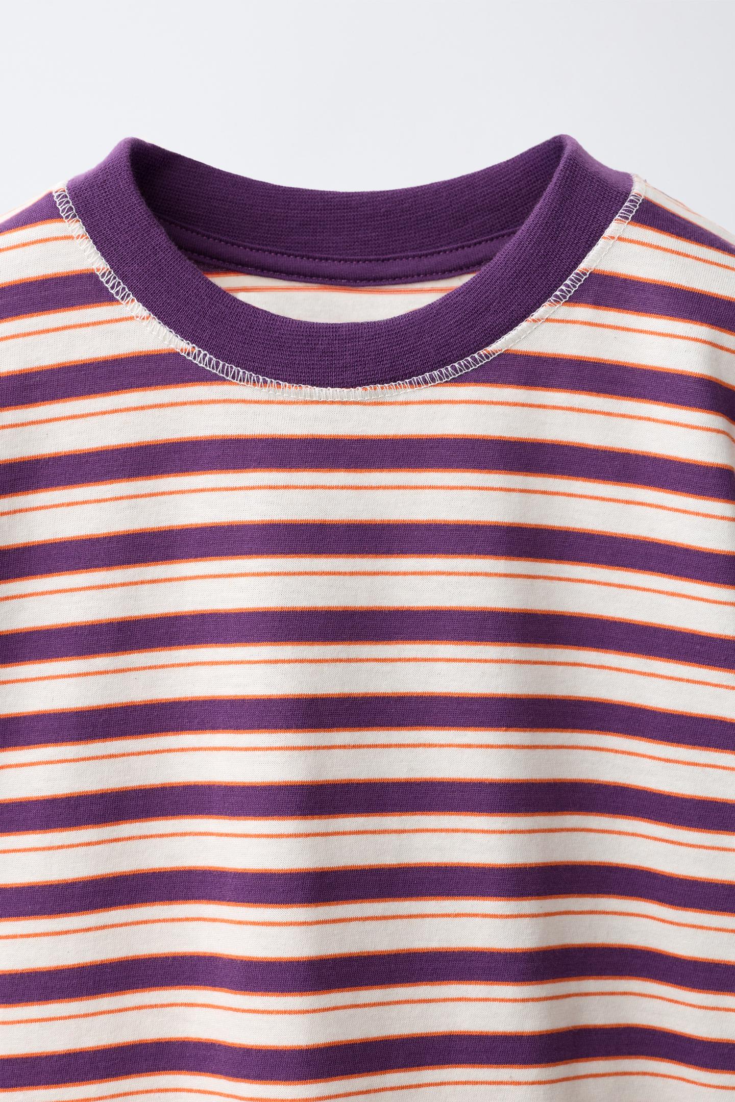 Детская футболка Zara Striped, цвет: Фиолетовый — фото 3