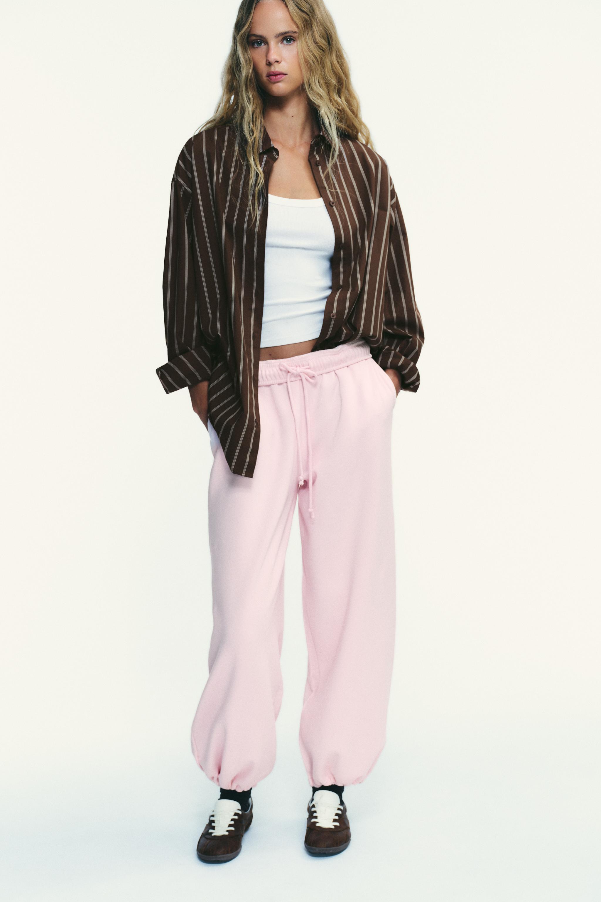 PLUSH BASIC STRAIGHT PANTS - Pink | ZARA United States
