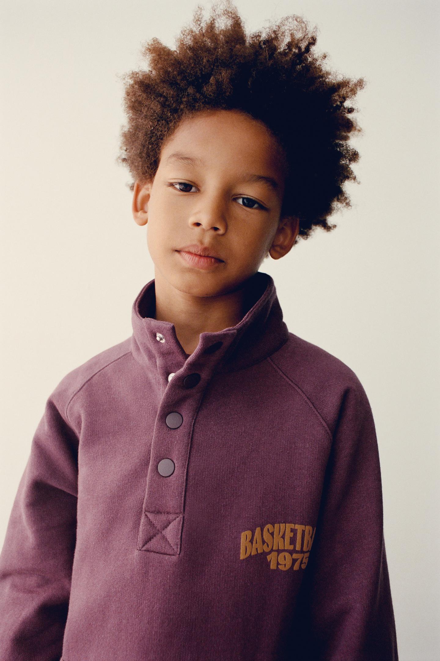 Детский свитшот Zara Basketball Print, цвет: Фиолетовый — фото 6