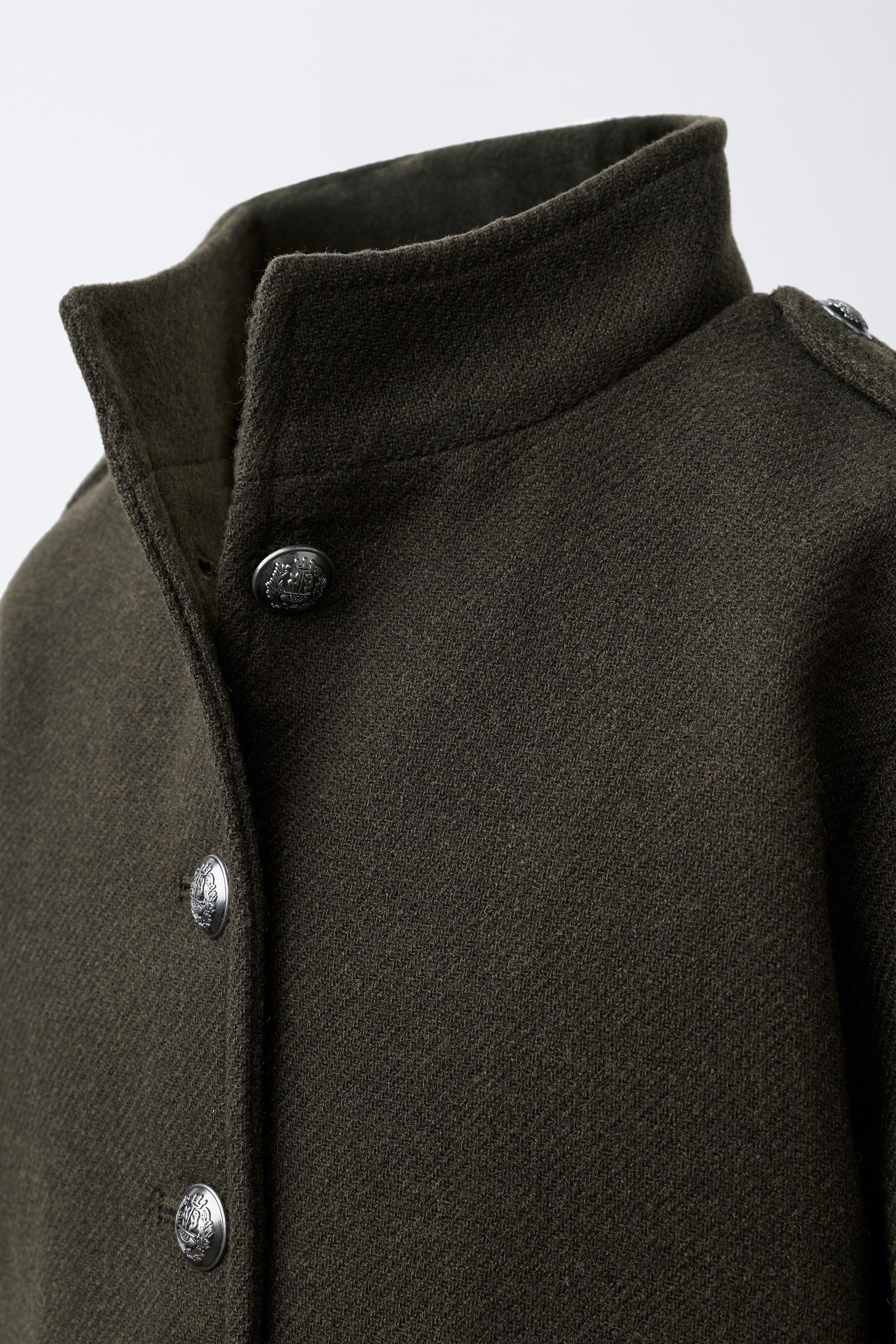 Детские куртки Zara BUTTONED WOOL-BLEND JACKET — фото 3