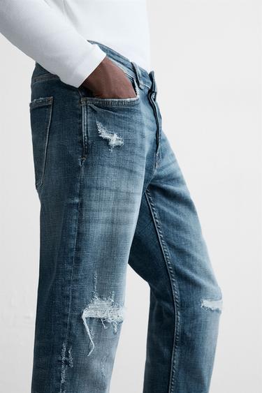 JEAN SKINNY DÉCHIRÉ - Bleu moyen de Zara - Image 4