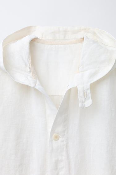 SURCHEMISE CAPUCHE 100 % LIN - Blanc de Zara - Image 3