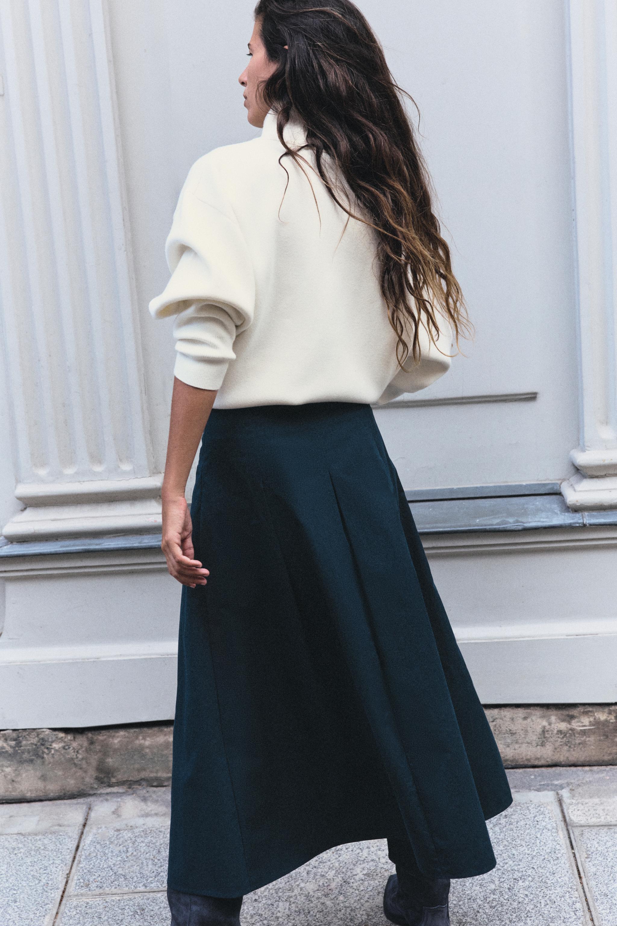 Zara KATLI MİDİ ETEK görsel 5
