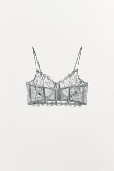 UNDERWIRED GUIPURE BRALETTE - Grey by Zara - Image 5