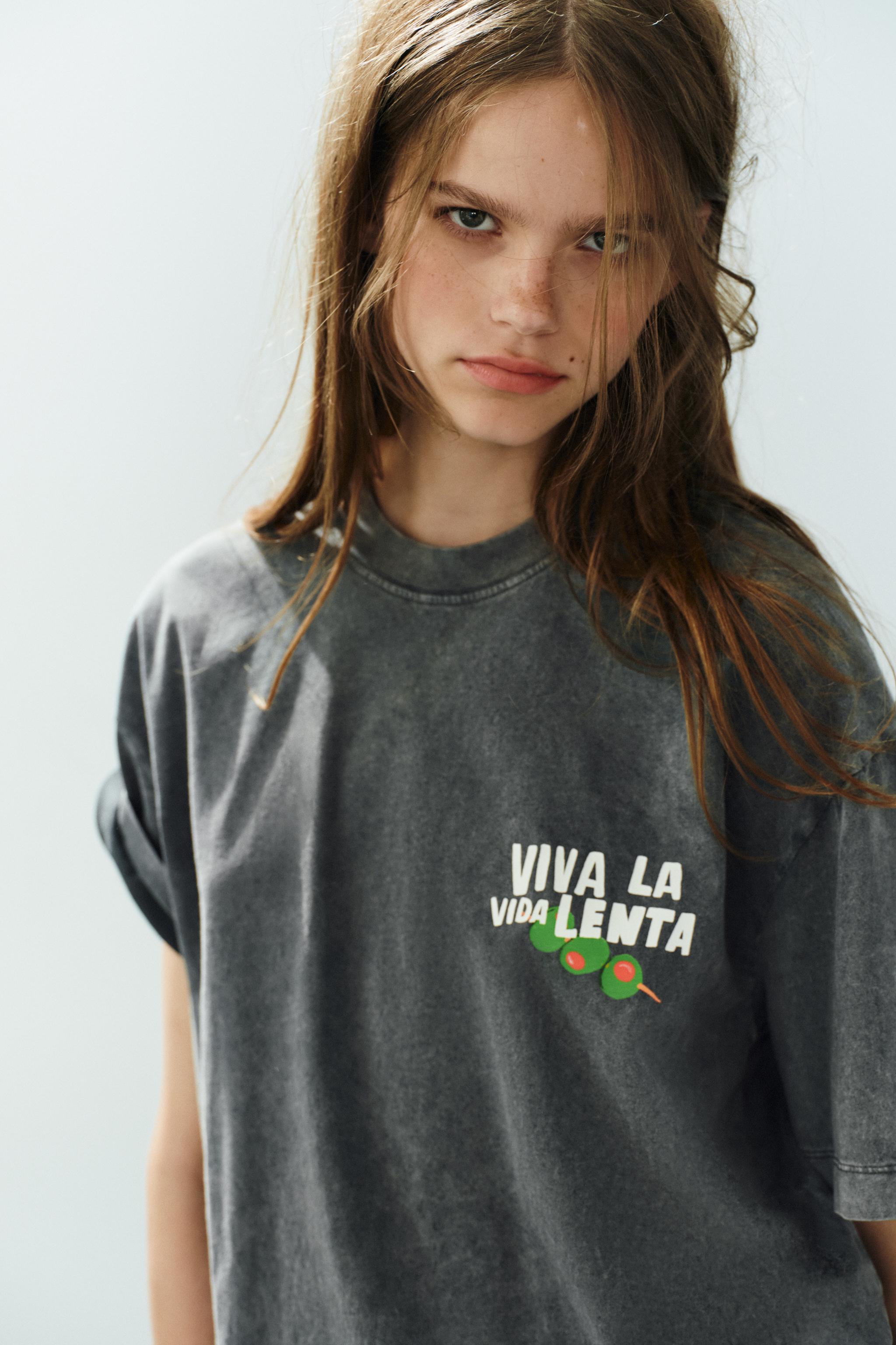 PHILIPPA COULES WASHED EFFECT T-SHIRT — Charcoal
