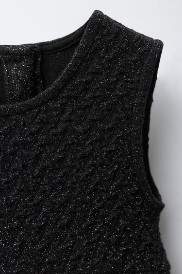 ROBE JACQUARD À BRILLANTS - Noir de Zara - Image 2