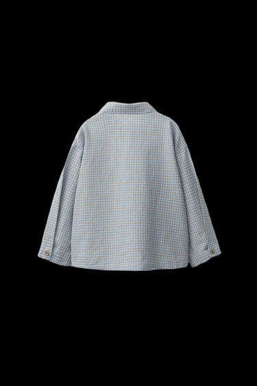 CAMISA ESTAMPADO CUADRO VICHY - Azul de Zara