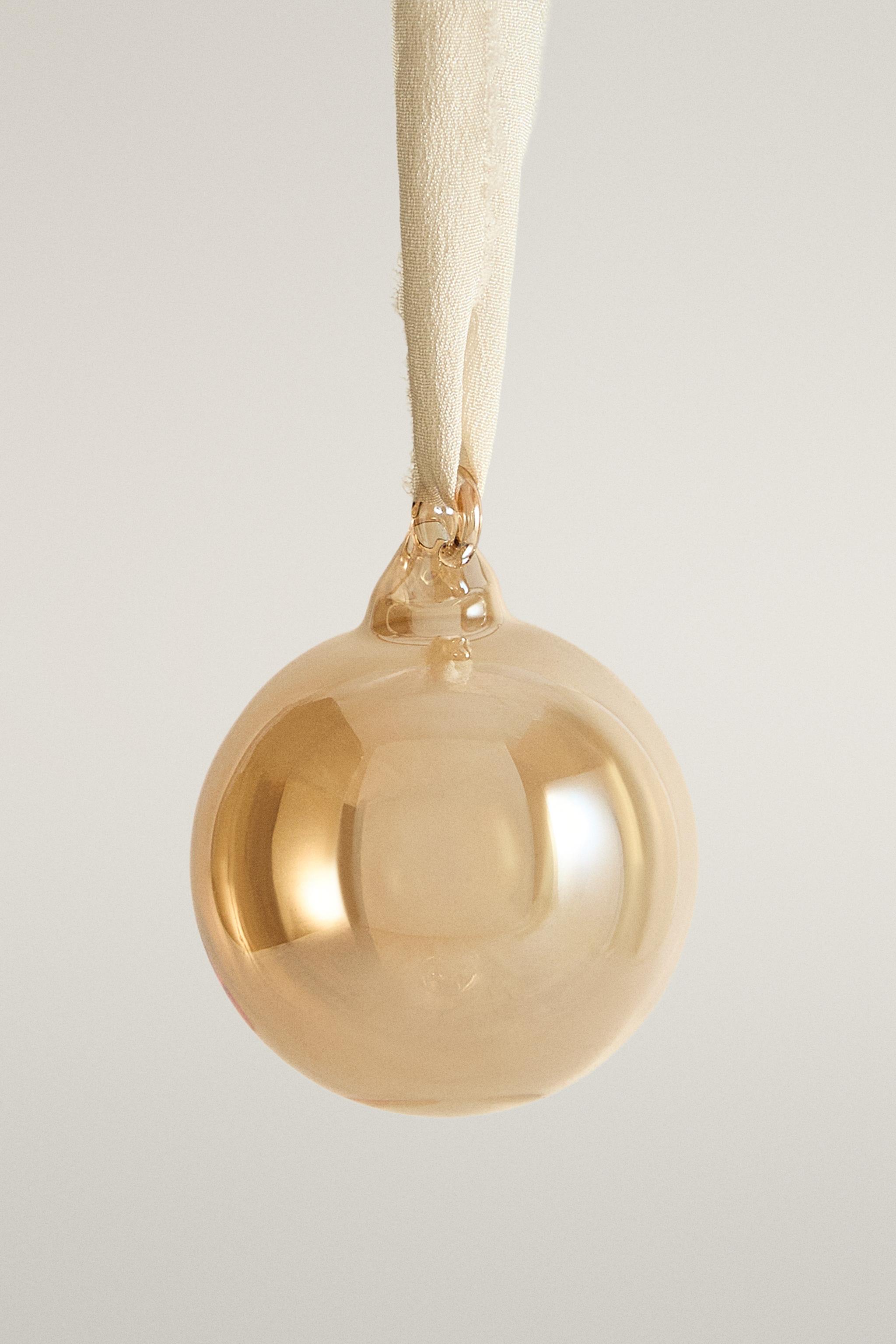 BOROSILICATE GLASS CHRISTMAS TREE DECORATION - Golden | ZARA