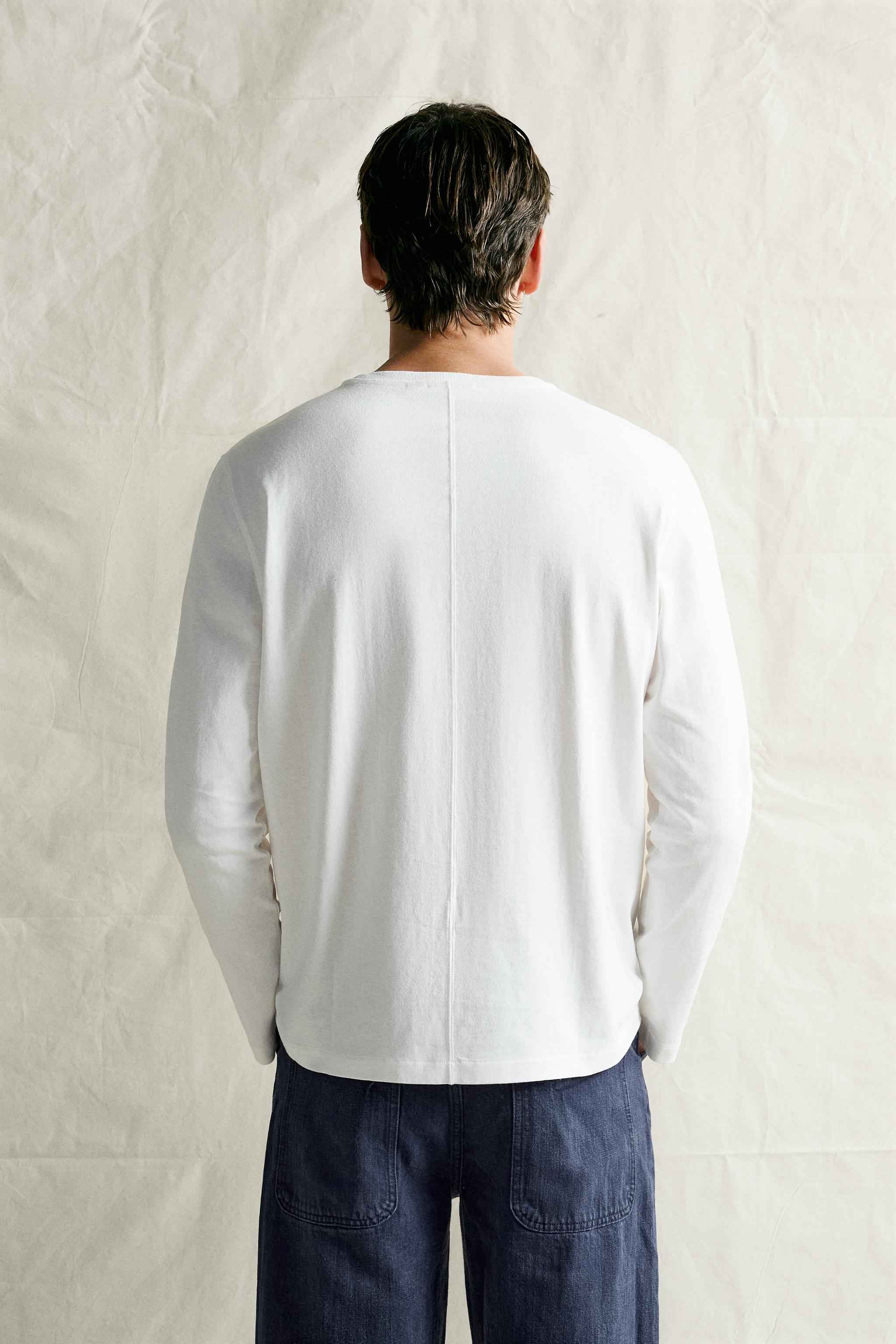 T-SHIRT COUPE DÉCONTRACTÉE MANCHES LONGUES