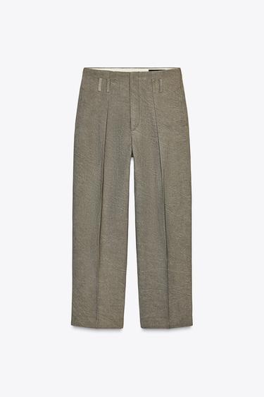 PANTALON À PINCES ZW COLLECTION - Marron clair de Zara - Image 6