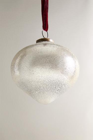 TEXTURED CHRISTMAS TREE DECORATION - Silver by Zara - Image 3