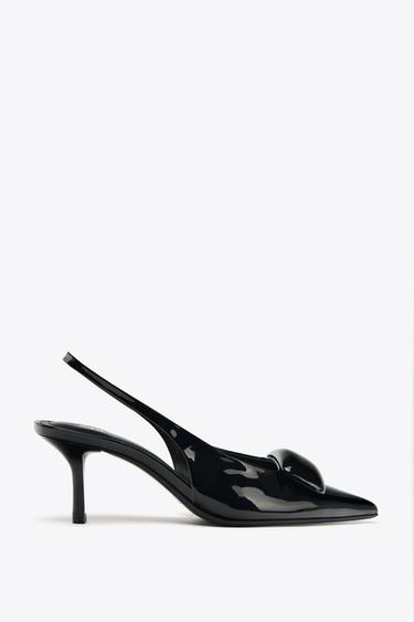 SLINGBACKS WITH HEEL DETAIL - Black by Zara - Image 0