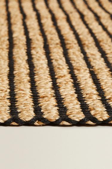 NON-SLIP JUTE RUG - Black by Zara