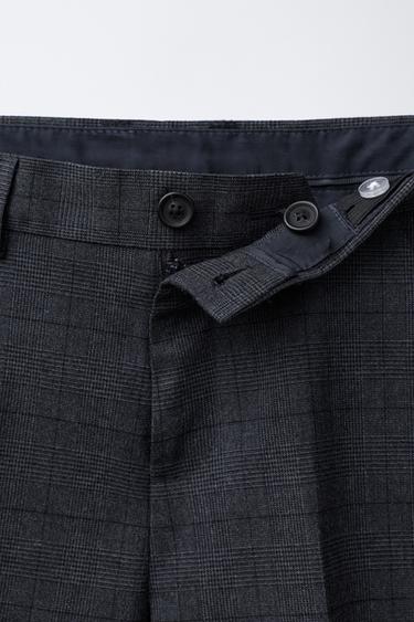 PANTALON DE COSTUME À CARREAUX - Bleu / Gris de Zara - Image 2