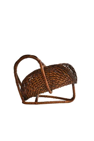 RATTAN BOTTLE STAND - Brown by Zara