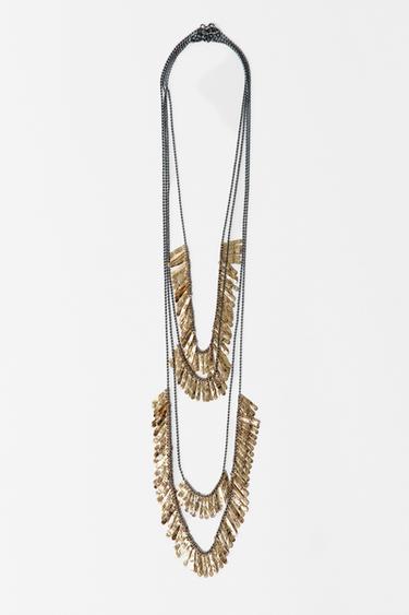 PACK 4 COLLARES PLACAS METÁLICAS - Oro / Plata de Zara