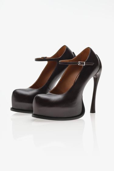 LIMITED EDITION LEATHER MARY JANE PLATFORMS — Brown 1