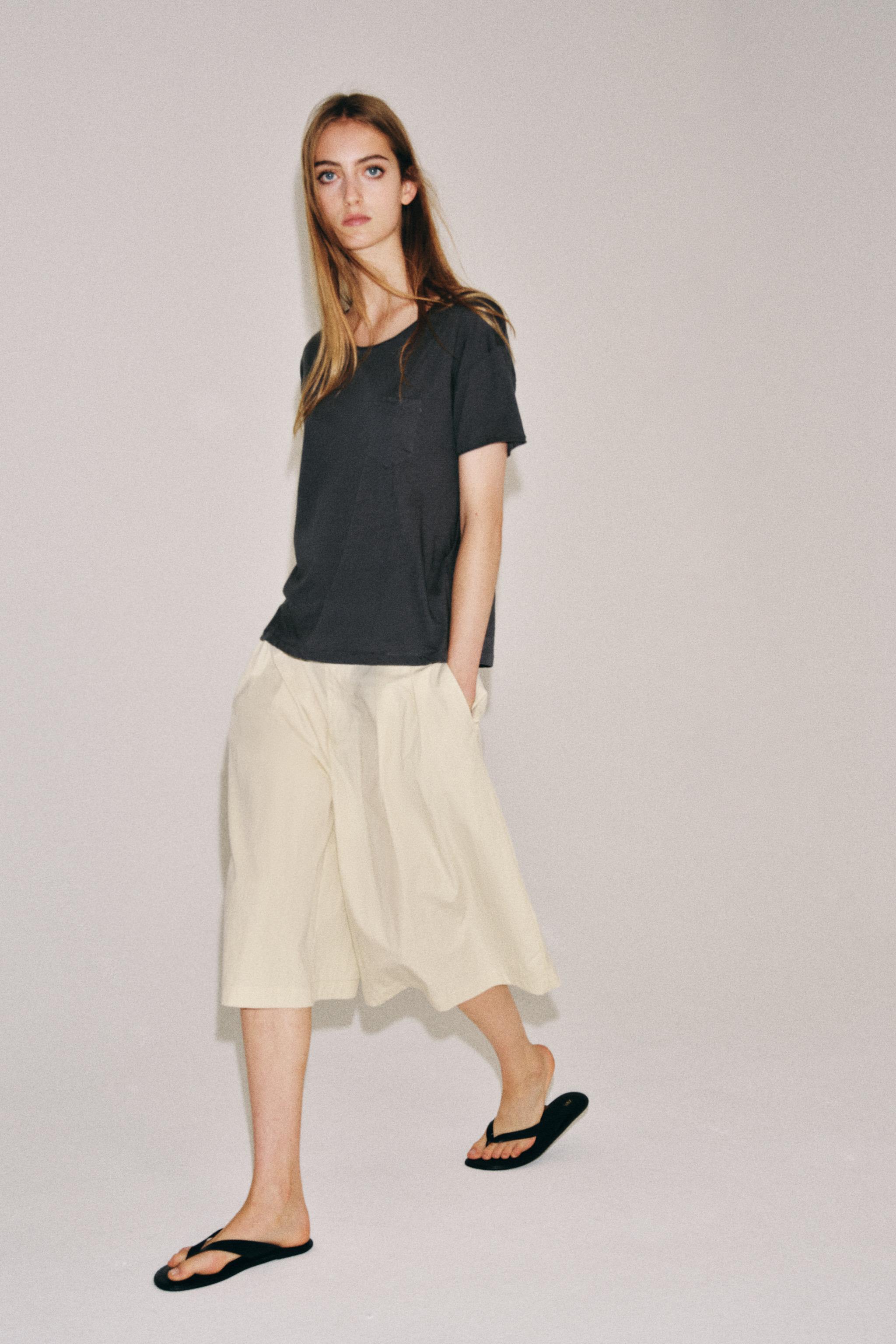 Женские футболки Zara COTTON POCKET T-SHIRT