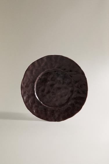 PRATO DE SOBREMESA CERÂMICA IRREGULAR - Marrom-escuro da Zara - Imagem 0
