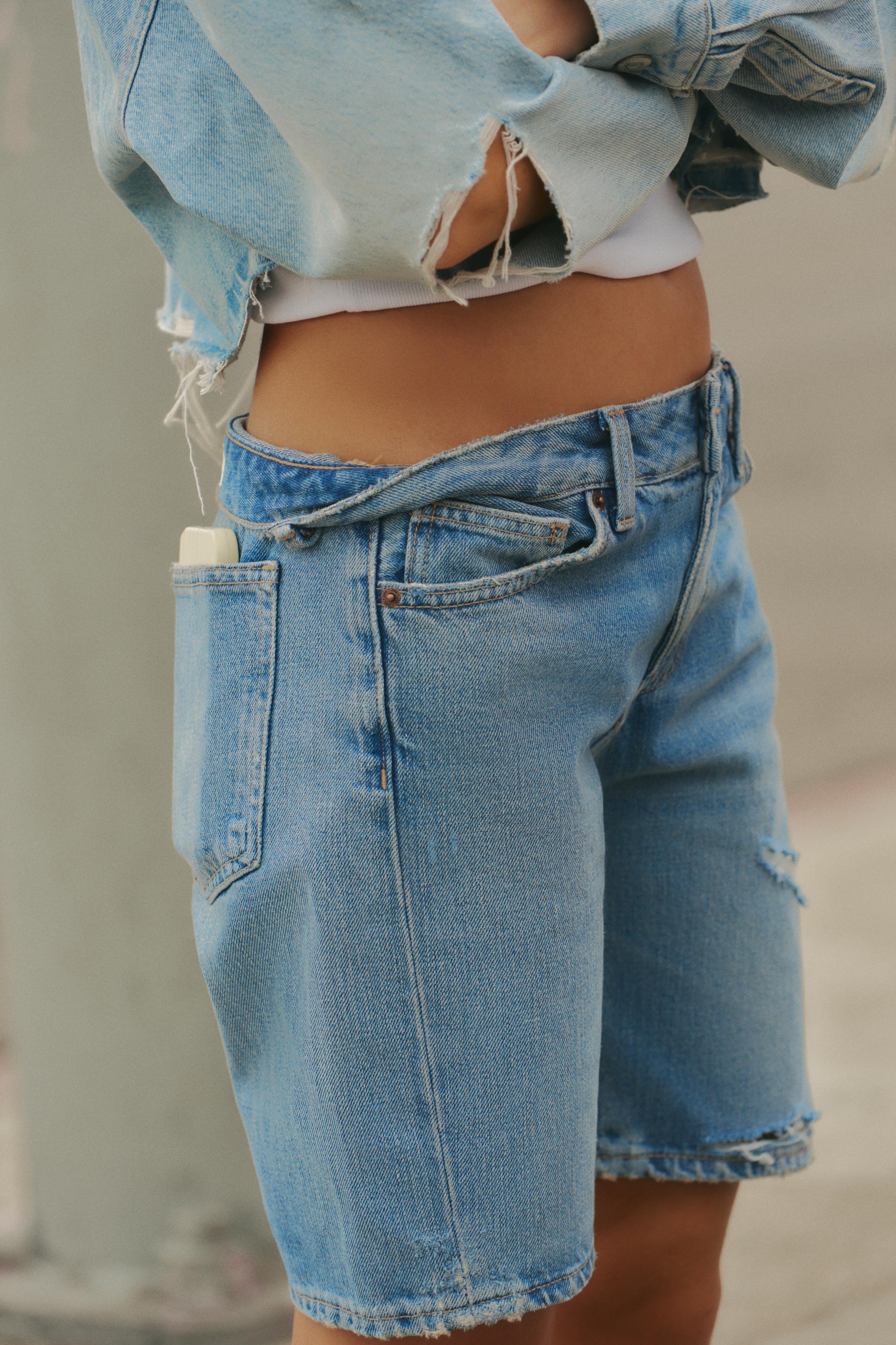 TRF MID-RISE DENIM SHORTS