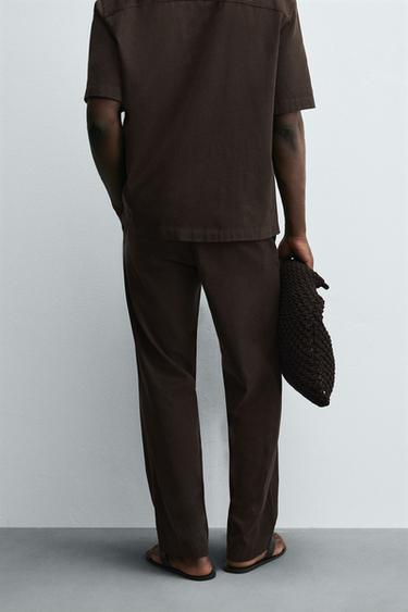 LYOCELL-COTTON TROUSERS - Brown by Zara - Image 2