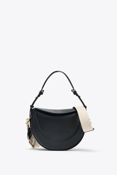 Zara FLAP CROSSBODY BAG - Black
