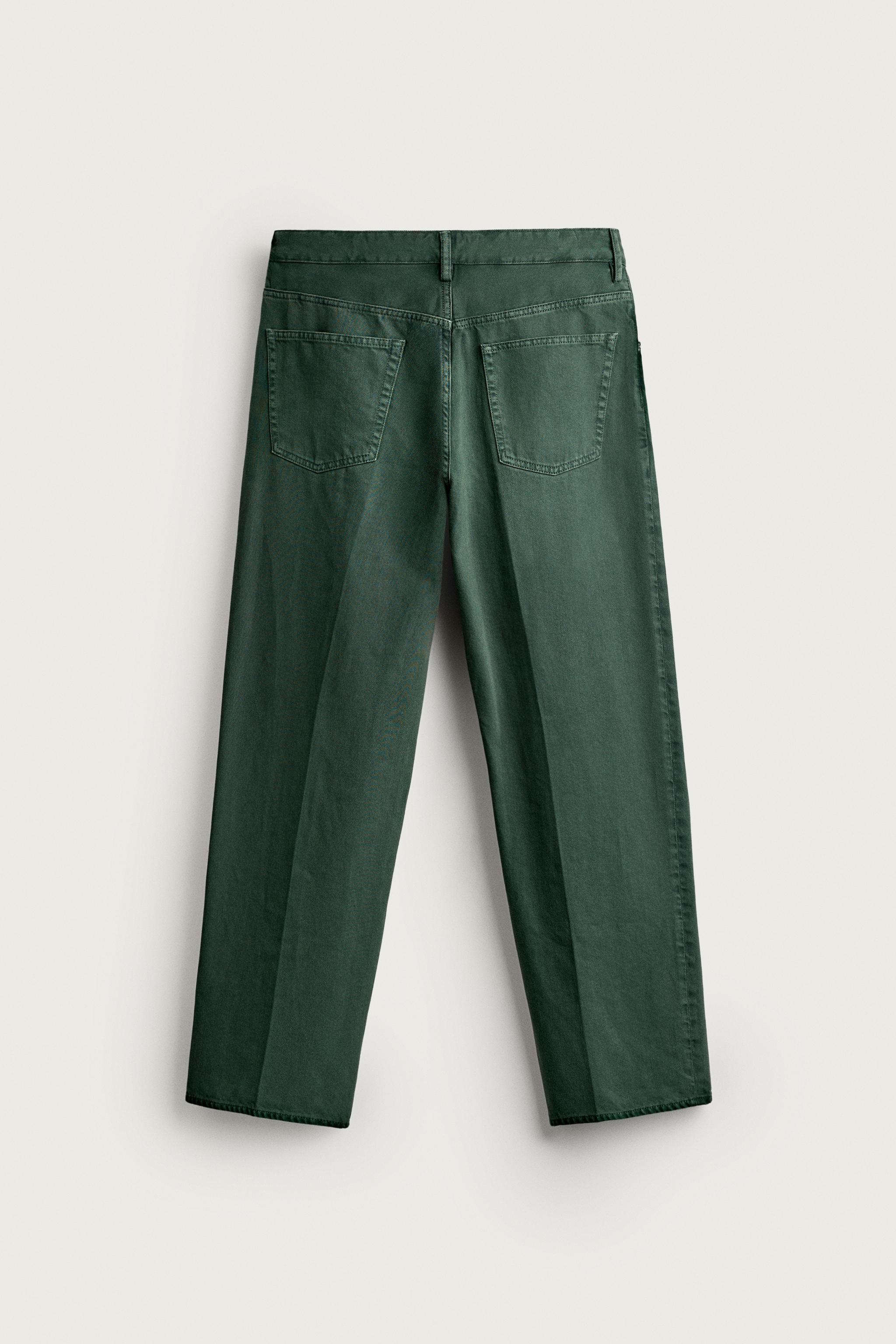Мужские джинсы Zara PRESSED CREASE RELAXED FIT JEANS — фото 7