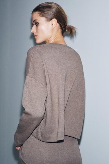 TOP SOFT À MANCHES LONGUES - Marron chiné de Zara - Image 2