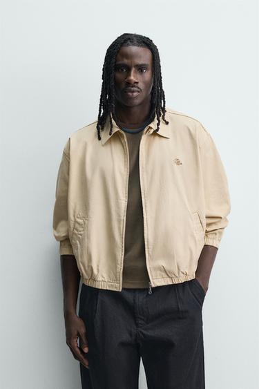 EMBROIDERED CROPPED FIT JACKET - Light yellow by Zara