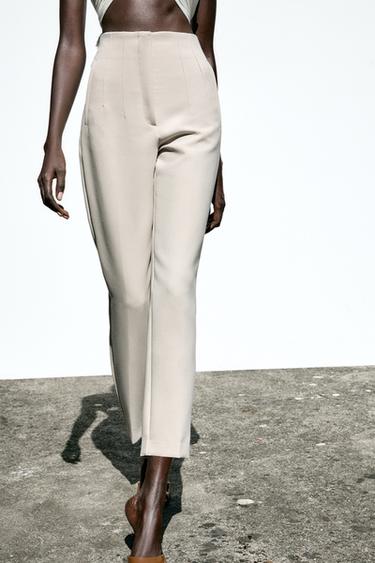 HIGH-WAIST TROUSERS - Oyster-white by Zara - Image 6