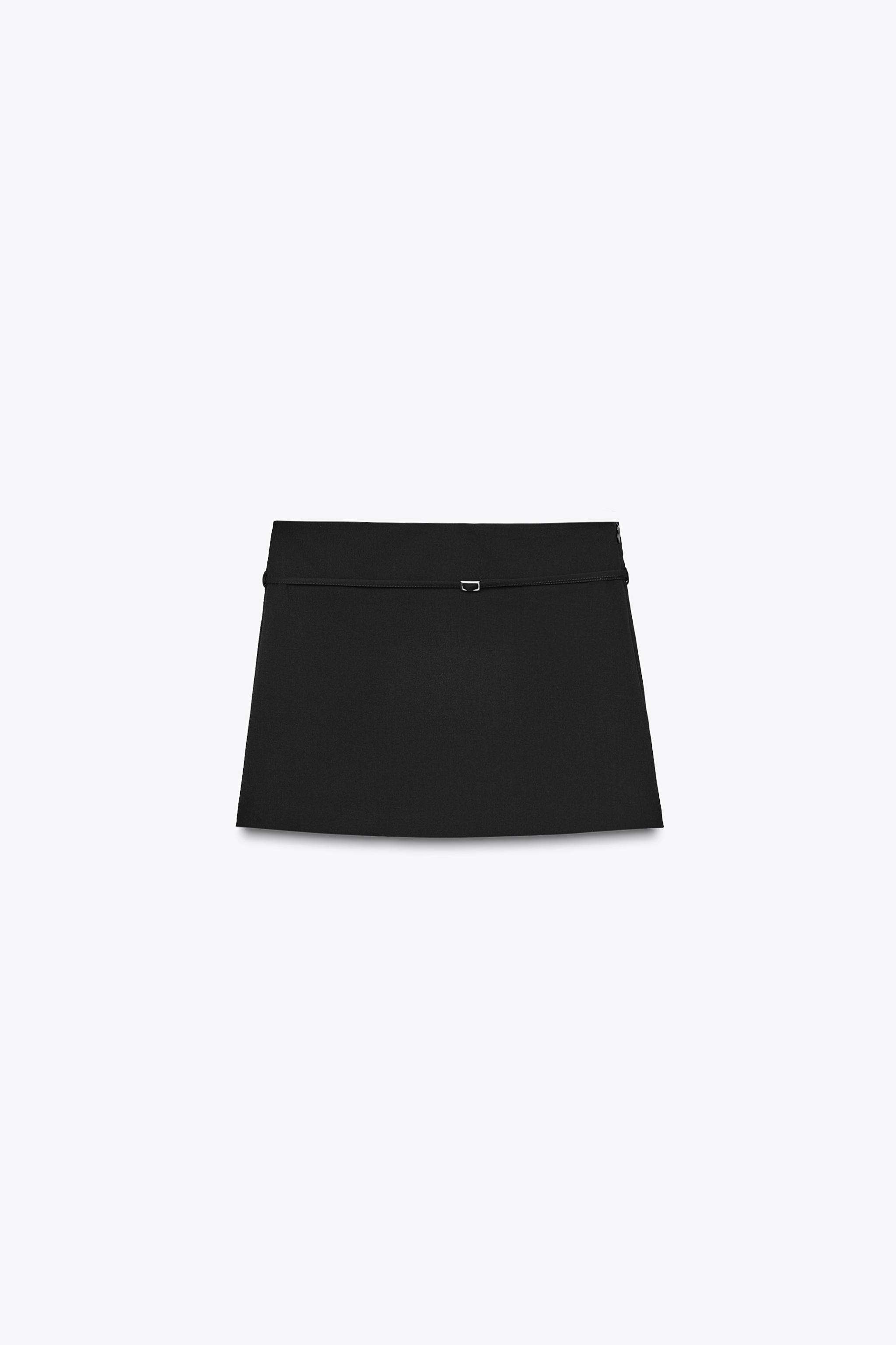 ベルト付きスコート - ブラック | ZARA Japan / 日本
