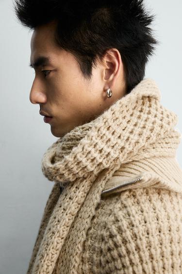 LIMITED EDITION WAFFLE KNIT SCARF - Beige by Zara - Image 1