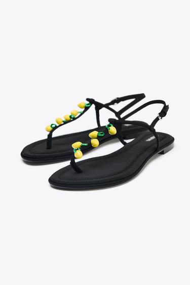 SANDALES BRIDE FANTAISIE - Noir de Zara - Image 4