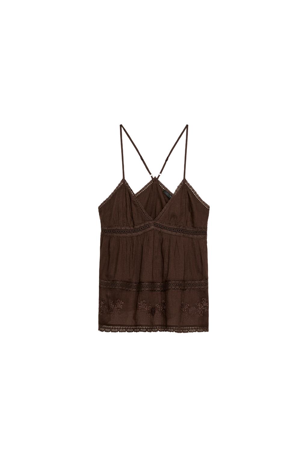 EMBROIDERED GAUZE CAMISOLE - image 3