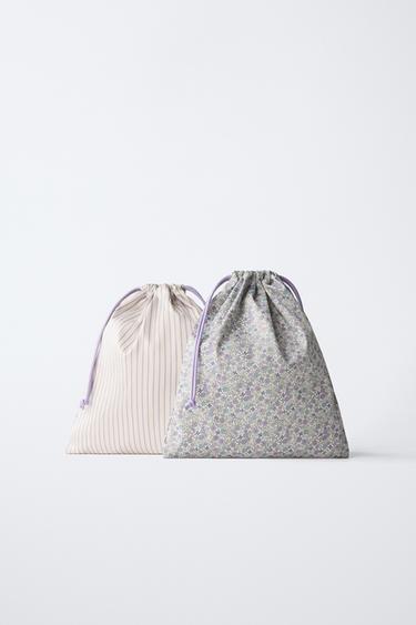 PACK DE BOLSAS DE VIAGEM COM ESTAMPA DE FLORES - Violeta-malva da Zara - Imagem 0