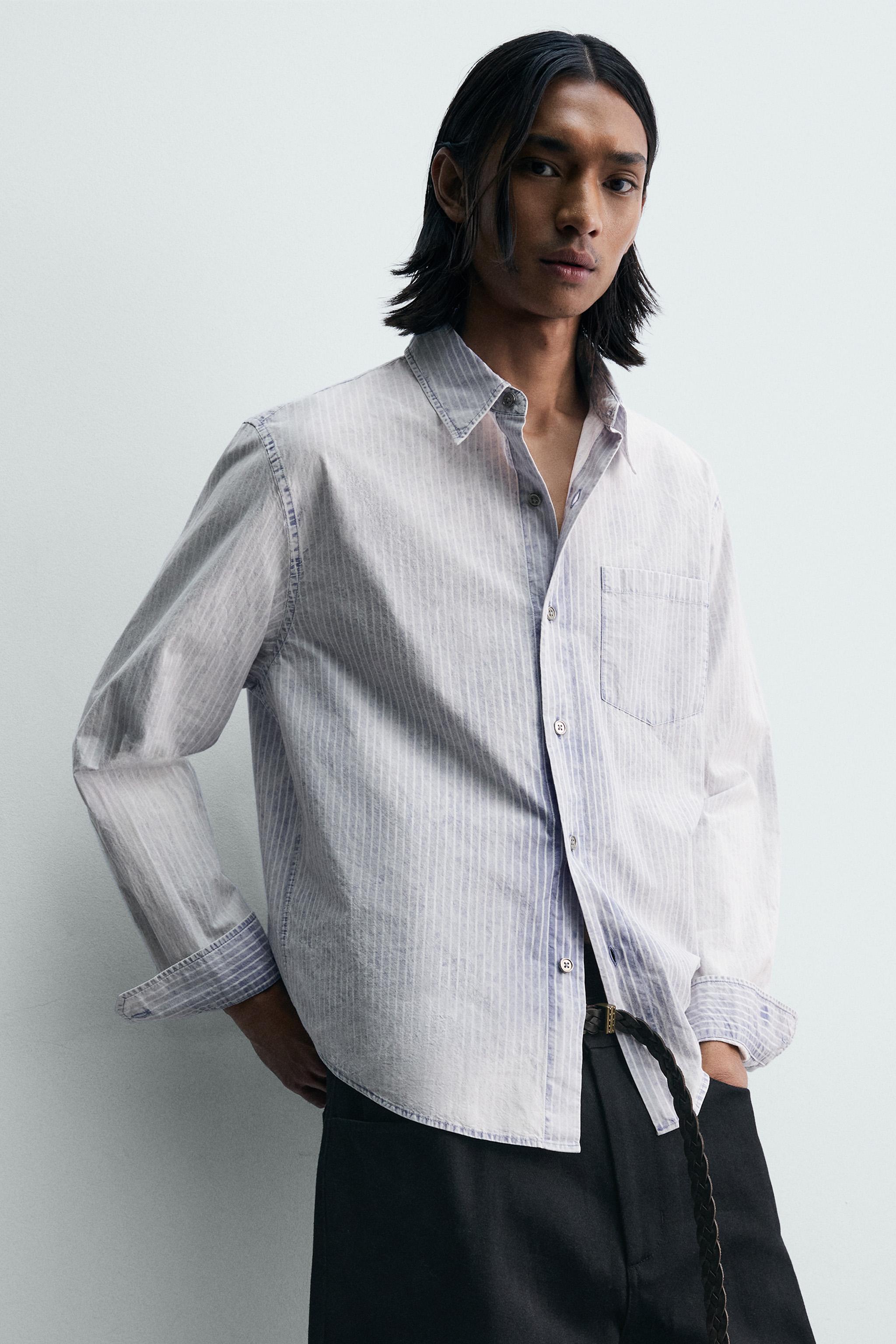 CHEMISE RELAXED FIT LAVÉE À RAYURES