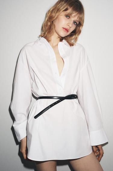 ZW 컬렉션 포플린 셔츠 - Zara 화이트