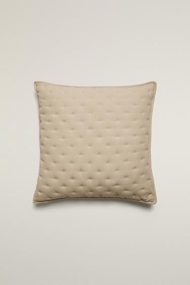 PLAIN CUSHION COVER WITH RAISED DOTS - Beige by Zara
