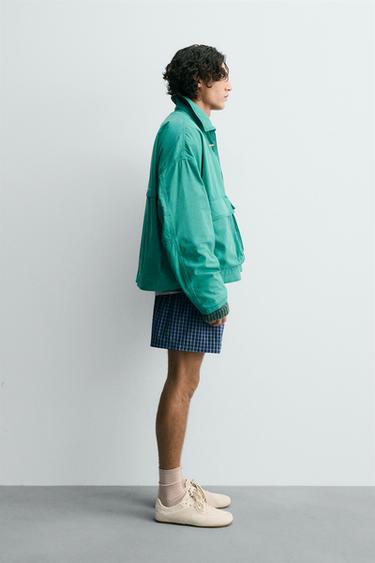 BLOUSON COUPE CARRÉE À BRANDEBOURGS - Vert d'eau de Zara - Image 3
