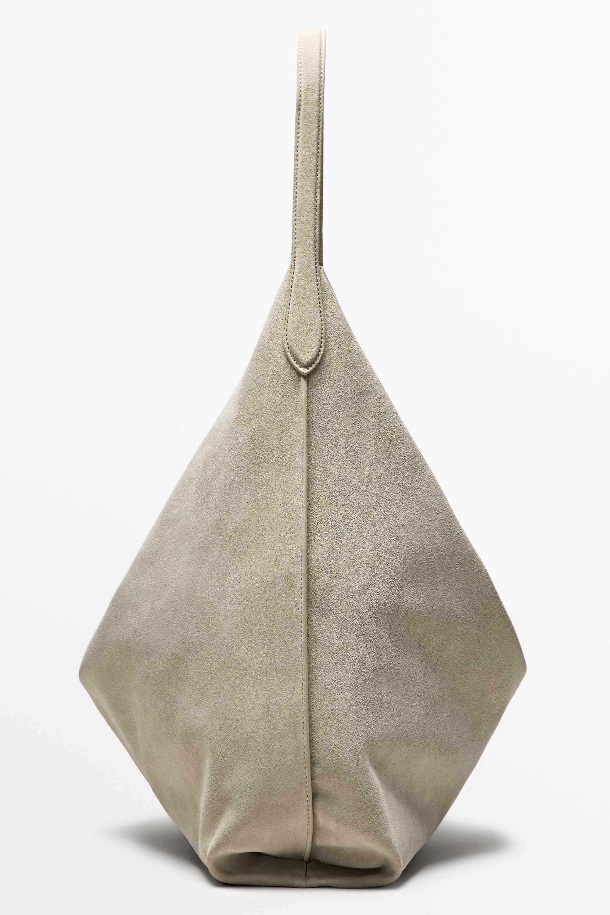 Maxi split suede leather shoulder bag — 299