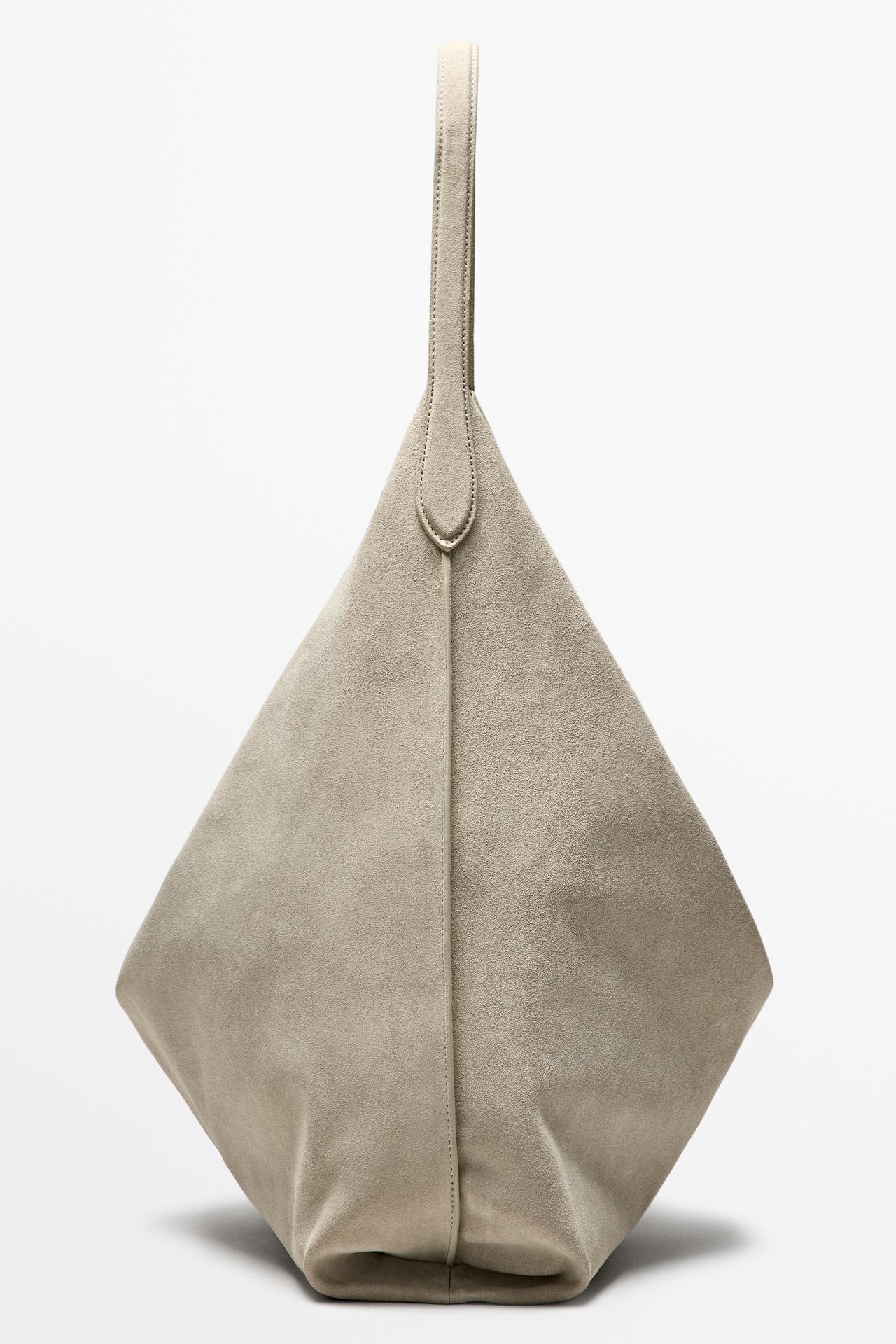 Maxi split suede leather shoulder bag — 299