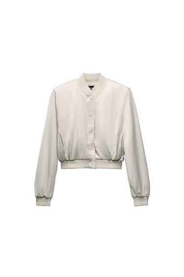 SATIN EFFECT CROP BOMBER