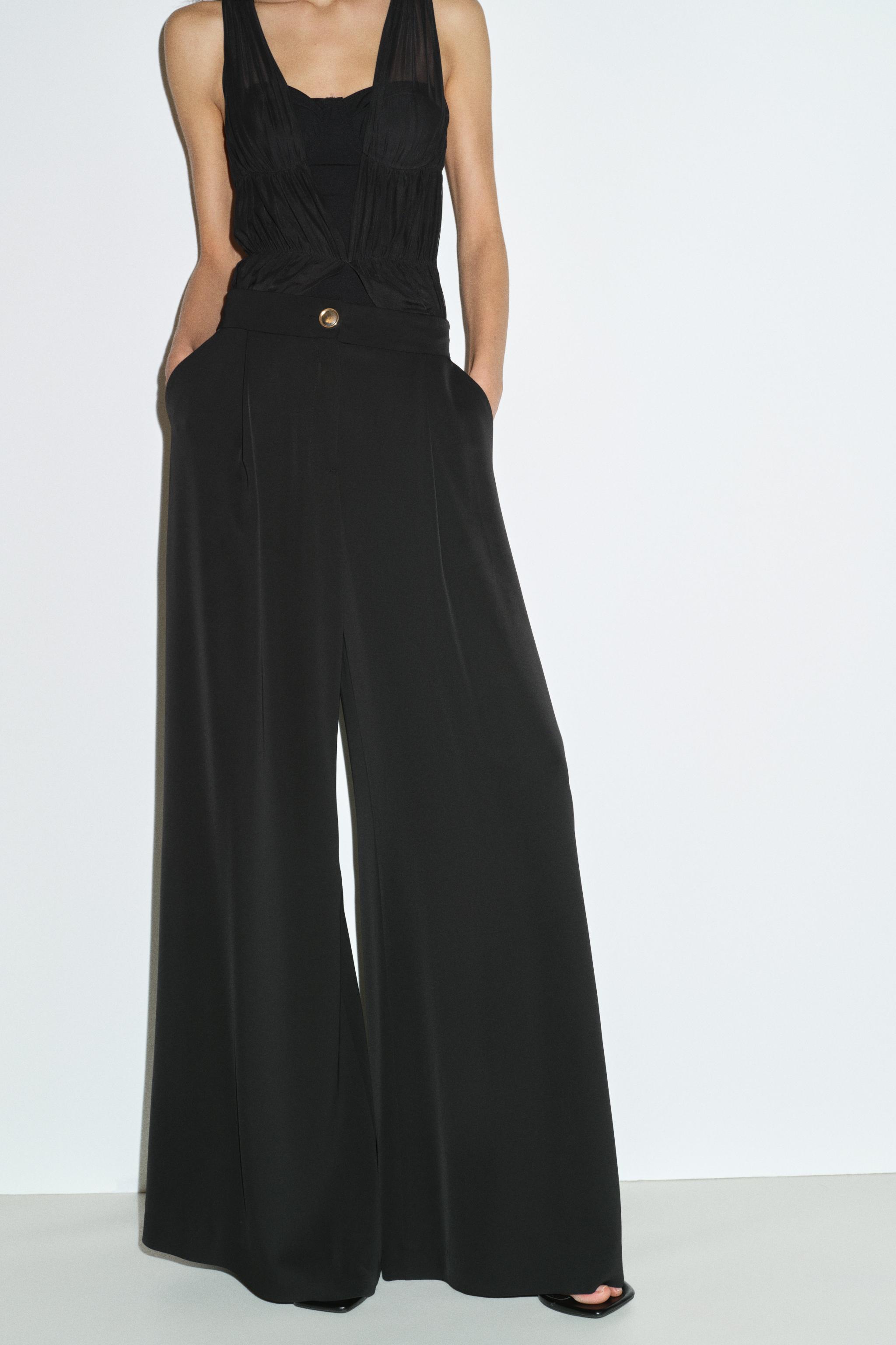 PANTALON PALAZZO BOUTON DORÉ